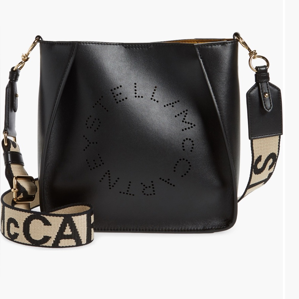 Stella McCartney Black Crossbody with Perforated Logo